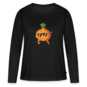 Oignon - T-shirt manches longues Premium bio Femme - noir - Devant - Julia (174cm)
