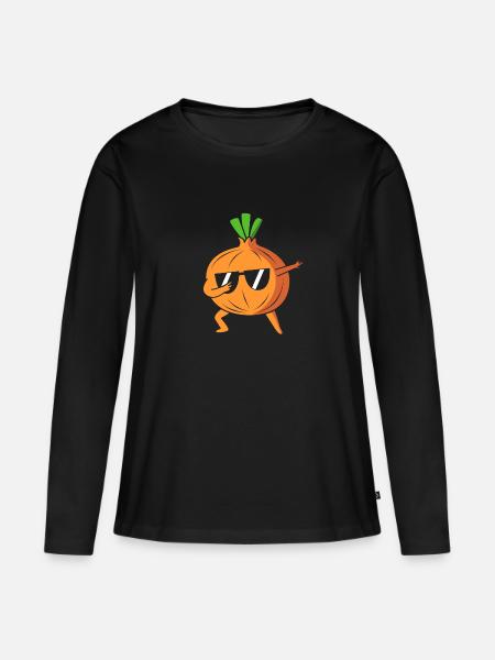 Zwiebel - Frauen Premium Bio Langarmshirt - Schwarz