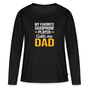Saxophoniste saxophoniste - T-shirt manches longues Premium bio Femme - noir - Devant - Julia (174cm)