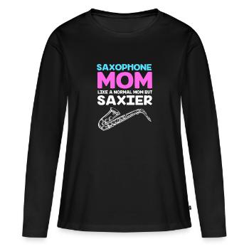 Saxophoniste saxophoniste - T-shirt manches longues Premium bio Femme - noir - Devant - Julia (174cm)