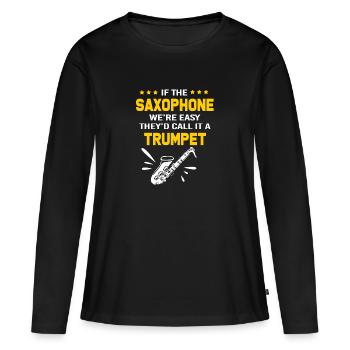 Saxophoniste saxophoniste - T-shirt manches longues Premium bio Femme - noir - Devant - Julia (174cm)