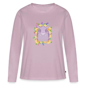 Nilpferd - Frauen Premium Bio Langarmshirt - Altrosa - Vorne - Julia (174cm)