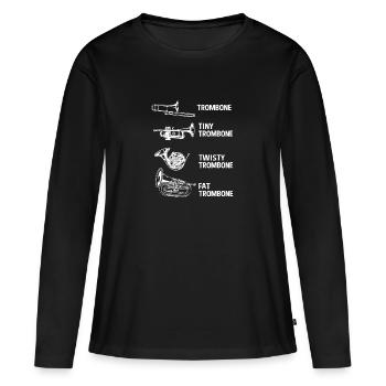 Trombone - T-shirt manches longues Premium bio Femme - noir - Devant - Julia (174cm)