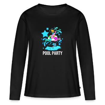 Pool Party - Frauen Premium Bio Langarmshirt - Schwarz - Vorne - Julia (174cm)