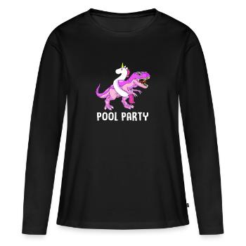 Pool Party - Frauen Premium Bio Langarmshirt - Schwarz - Vorne - Julia (174cm)