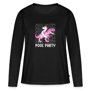 Pool Party - Frauen Premium Bio Langarmshirt - Schwarz - Vorne - Julia (174cm)