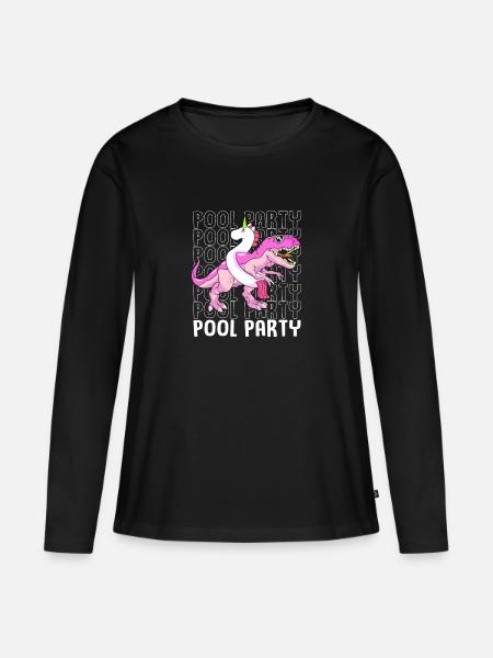 Pool Party - Frauen Premium Bio Langarmshirt - Schwarz