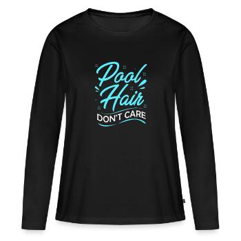 Pool Party - Frauen Premium Bio Langarmshirt - Schwarz - Vorne - Julia (174cm)