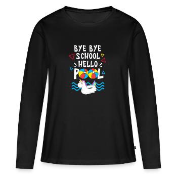 Pool Party - Frauen Premium Bio Langarmshirt - Schwarz - Vorne - Julia (174cm)