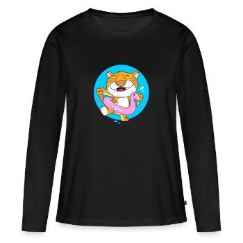 Pool Party - Frauen Premium Bio Langarmshirt - Schwarz - Vorne - Julia (174cm)