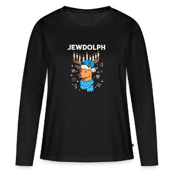 Hanoucca - T-shirt manches longues Premium bio Femme - noir - Devant - Julia (174cm)