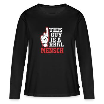 Hanoucca - T-shirt manches longues Premium bio Femme - noir - Devant - Julia (174cm)