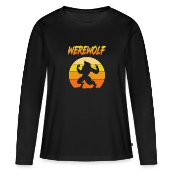 Werwolf - Frauen Premium Bio Langarmshirt - Schwarz - Vorne - Julia (174cm)