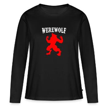 Werwolf - Frauen Premium Bio Langarmshirt - Schwarz - Vorne - Julia (174cm)