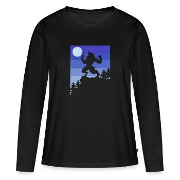 Werwolf - Frauen Premium Bio Langarmshirt - Schwarz - Vorne - Julia (174cm)
