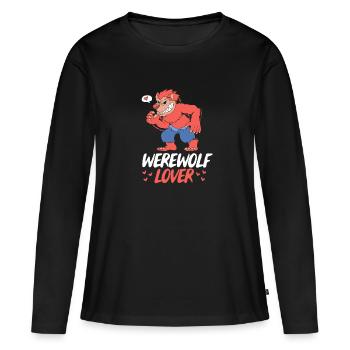 Werwolf - Frauen Premium Bio Langarmshirt - Schwarz - Vorne - Julia (174cm)