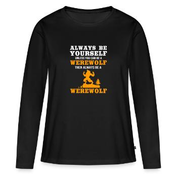 Werwolf - Frauen Premium Bio Langarmshirt - Schwarz - Vorne - Julia (174cm)