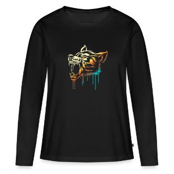 Werwolf - Frauen Premium Bio Langarmshirt - Schwarz - Vorne - Julia (174cm)