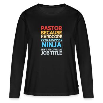Pasteur - T-shirt manches longues Premium bio Femme - noir - Devant - Julia (174cm)