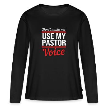 Pasteur - T-shirt manches longues Premium bio Femme - noir - Devant - Julia (174cm)