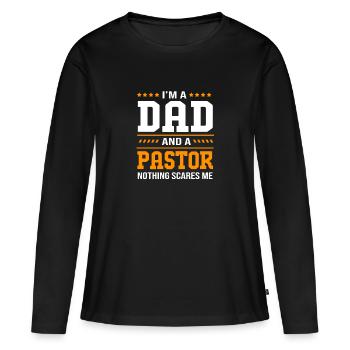Pasteur - T-shirt manches longues Premium bio Femme - noir - Devant - Julia (174cm)