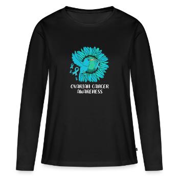 Eierstockkrebs Krebs-Überlebender Krebs - Frauen Premium Bio Langarmshirt - Schwarz - Vorne - Julia (174cm)