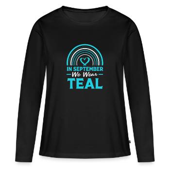 Eierstockkrebs Krebs-Überlebender Krebs - Frauen Premium Bio Langarmshirt - Schwarz - Vorne - Julia (174cm)