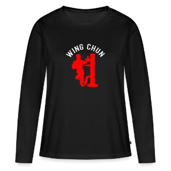 Wing Chun - T-shirt manches longues Premium bio Femme - noir - Devant - Julia (174cm)