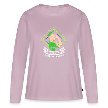 Maladie du foie - T-shirt manches longues Premium bio Femme - rose poudré - Devant - Julia (174cm)