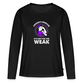 Maladie de Crohn - T-shirt manches longues Premium bio Femme - noir - Devant - Julia (174cm)