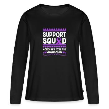 Maladie de Crohn - T-shirt manches longues Premium bio Femme - noir - Devant - Julia (174cm)