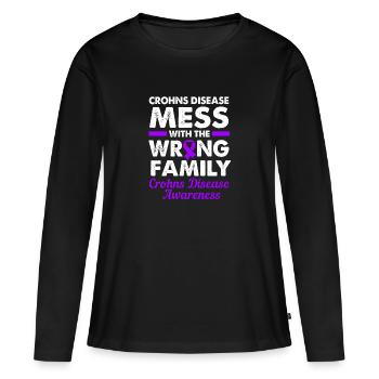 Maladie de Crohn - T-shirt manches longues Premium bio Femme - noir - Devant - Julia (174cm)
