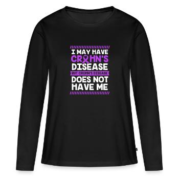 Maladie de Crohn - T-shirt manches longues Premium bio Femme - noir - Devant - Julia (174cm)