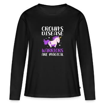 Maladie de Crohn - T-shirt manches longues Premium bio Femme - noir - Devant - Julia (174cm)