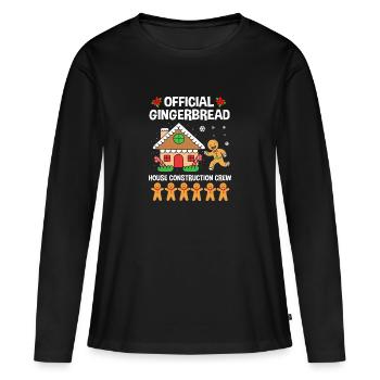 bonhomme en pain d’épice Coeur en pain d’épice Snacking en pain d’épice - T-shirt manches longues Premium bio Femme - noir - Devant - Julia (174cm)