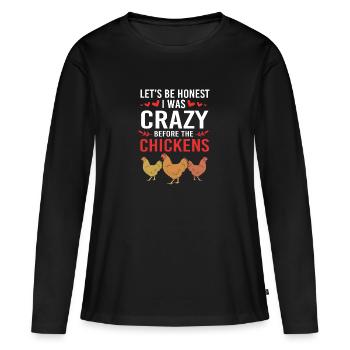 Poulet Volaille - T-shirt manches longues Premium bio Femme - noir - Devant - Julia (174cm)