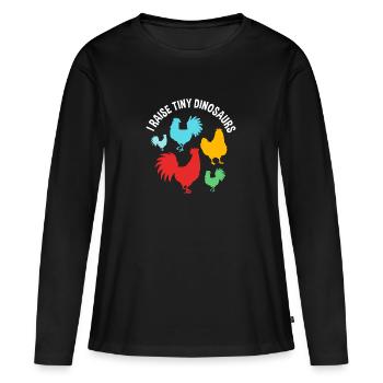 Poulet Volaille - T-shirt manches longues Premium bio Femme - noir - Devant - Julia (174cm)