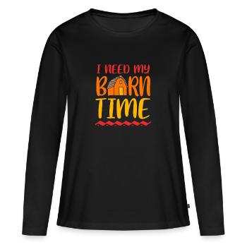 Poulet Volaille - T-shirt manches longues Premium bio Femme - noir - Devant - Julia (174cm)