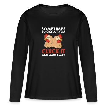Poulet Volaille - T-shirt manches longues Premium bio Femme - noir - Devant - Julia (174cm)