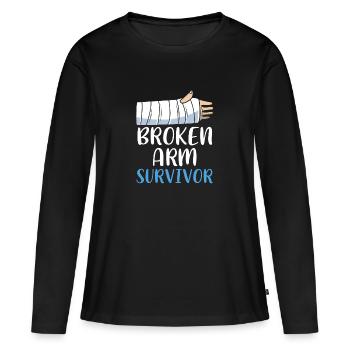Broken Arm Bone Fracture - Women's Premium Organic Long Sleeve Shirt - black - Front - Julia (174cm)