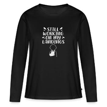 Fracture de l’os du bras - T-shirt manches longues Premium bio Femme - noir - Devant - Julia (174cm)