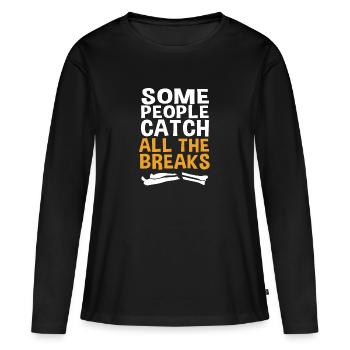 Fracture de l’os du bras - T-shirt manches longues Premium bio Femme - noir - Devant - Julia (174cm)