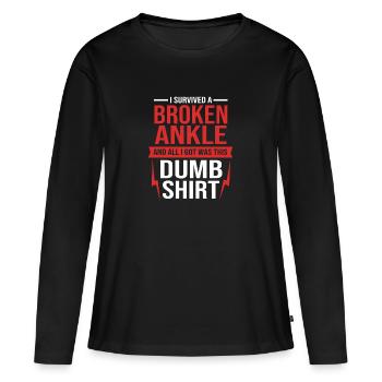 Broken Arm Bone Fracture - Women's Premium Organic Long Sleeve Shirt - black - Front - Julia (174cm)