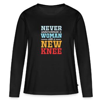 Knie Operation - Frauen Premium Bio Langarmshirt - Schwarz - Vorne - Julia (174cm)