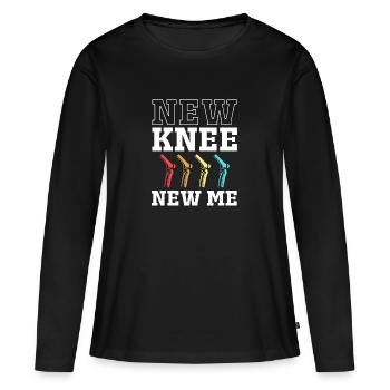 Knie Operation - Frauen Premium Bio Langarmshirt - Schwarz - Vorne - Julia (174cm)