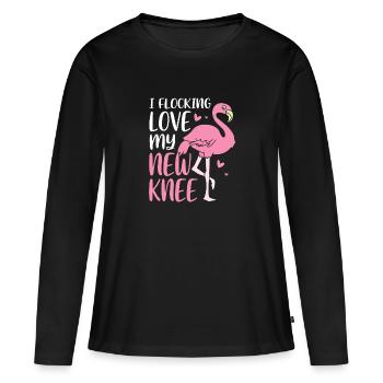 Knie Operation - Frauen Premium Bio Langarmshirt - Schwarz - Vorne - Julia (174cm)