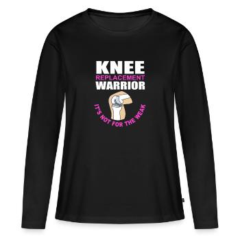 Knie Operation - Frauen Premium Bio Langarmshirt - Schwarz - Vorne - Julia (174cm)