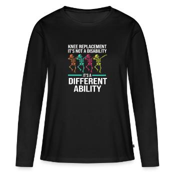 Knie Operation - Frauen Premium Bio Langarmshirt - Schwarz - Vorne - Julia (174cm)