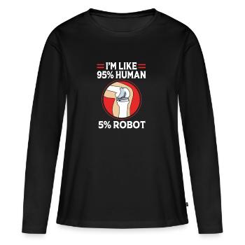 Knie Operation - Frauen Premium Bio Langarmshirt - Schwarz - Vorne - Julia (174cm)