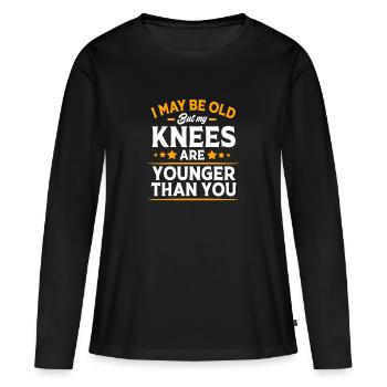 Knie Operation - Frauen Premium Bio Langarmshirt - Schwarz - Vorne - Julia (174cm)